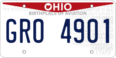 OH license plate GRO4901