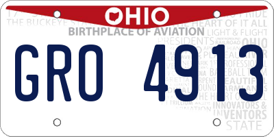 OH license plate GRO4913