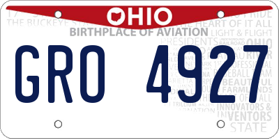 OH license plate GRO4927