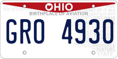 OH license plate GRO4930