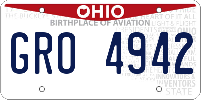 OH license plate GRO4942