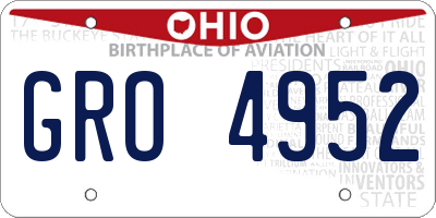 OH license plate GRO4952