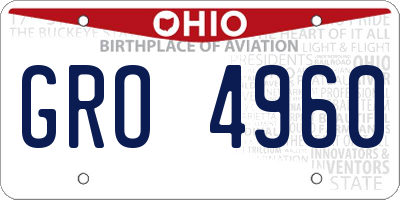 OH license plate GRO4960