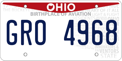 OH license plate GRO4968