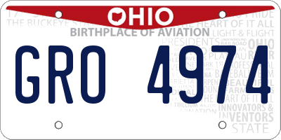 OH license plate GRO4974