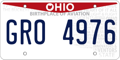 OH license plate GRO4976