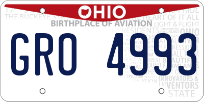 OH license plate GRO4993