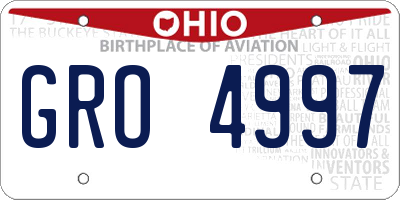 OH license plate GRO4997