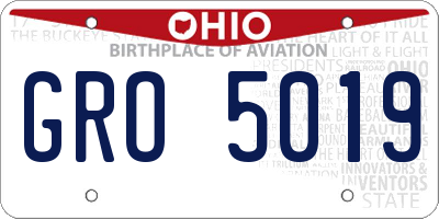 OH license plate GRO5019