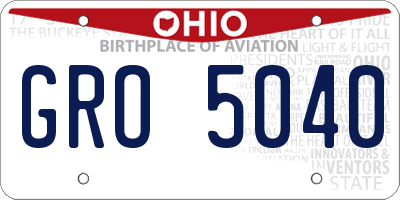 OH license plate GRO5040