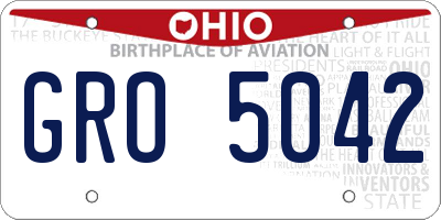 OH license plate GRO5042