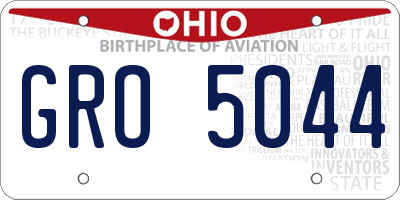 OH license plate GRO5044