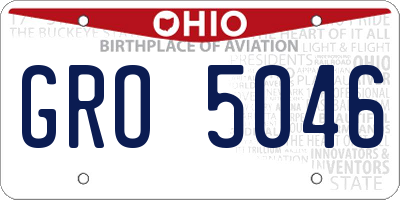 OH license plate GRO5046