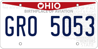 OH license plate GRO5053