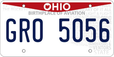 OH license plate GRO5056