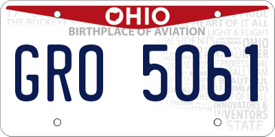 OH license plate GRO5061