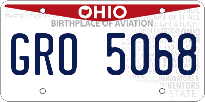 OH license plate GRO5068