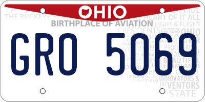 OH license plate GRO5069