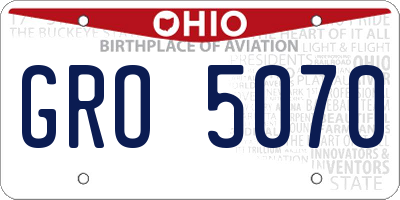 OH license plate GRO5070