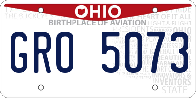 OH license plate GRO5073