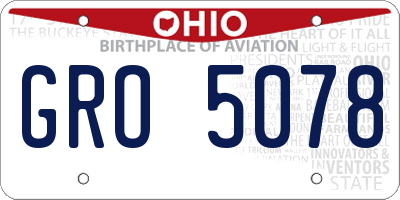 OH license plate GRO5078
