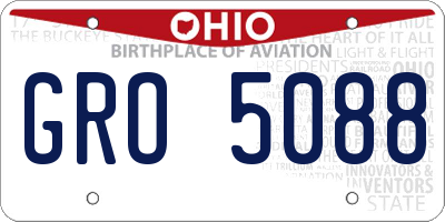OH license plate GRO5088