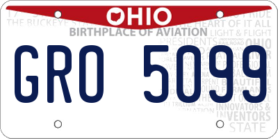 OH license plate GRO5099
