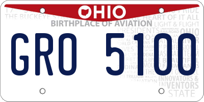 OH license plate GRO5100