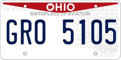 OH license plate GRO5105