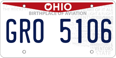 OH license plate GRO5106