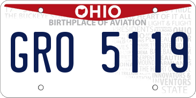 OH license plate GRO5119
