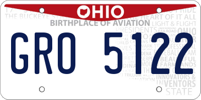 OH license plate GRO5122