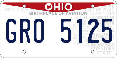 OH license plate GRO5125