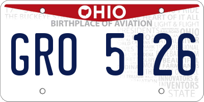 OH license plate GRO5126