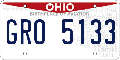 OH license plate GRO5133