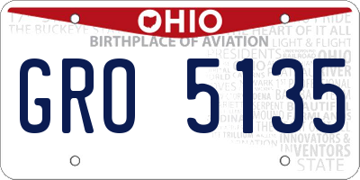 OH license plate GRO5135