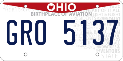 OH license plate GRO5137