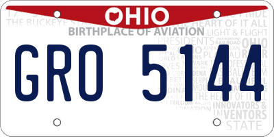 OH license plate GRO5144
