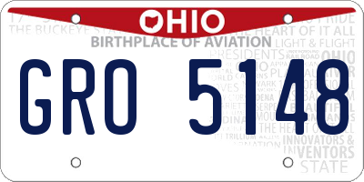 OH license plate GRO5148