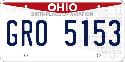 OH license plate GRO5153