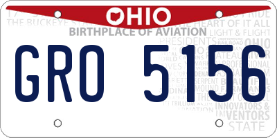 OH license plate GRO5156