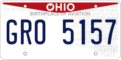 OH license plate GRO5157