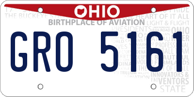 OH license plate GRO5161