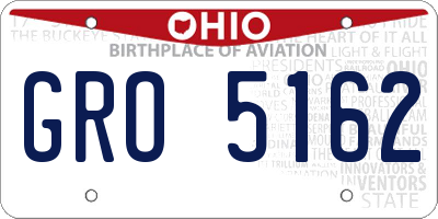 OH license plate GRO5162