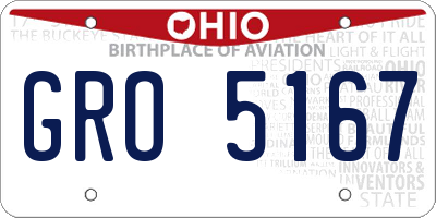 OH license plate GRO5167
