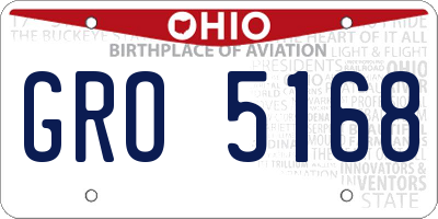 OH license plate GRO5168