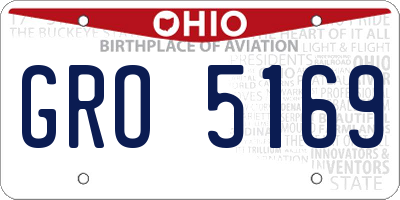 OH license plate GRO5169