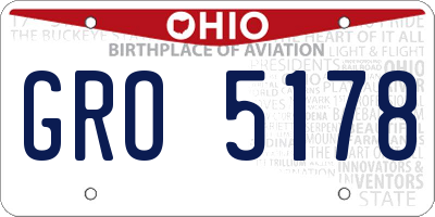 OH license plate GRO5178