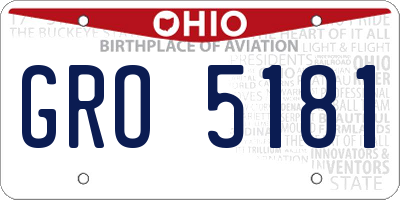 OH license plate GRO5181