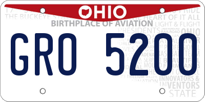 OH license plate GRO5200